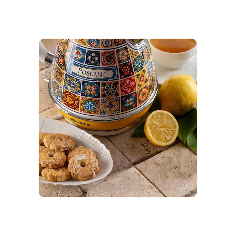 Ariete Positano Electric Jug Kettle Stainless Steel Painted Steel Retro Italian Tile Design 2000W 1.7 Litre Multicolour Secondary image
