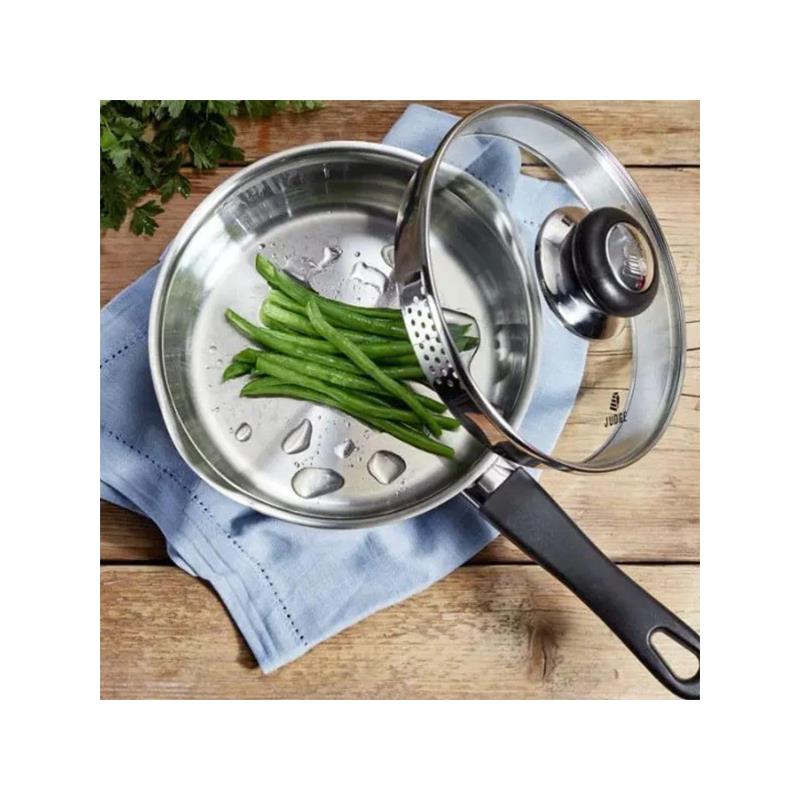Judge Vista 20cm Saucepan Polished Stainless Steel 2.1 Litres Large Pan Silver