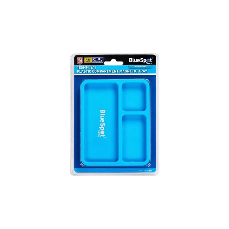 Blue Spot Tools Plastic Compartmented Magnetic Tray 150mm (6") Blue Main image