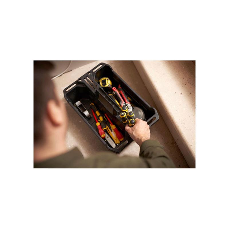 Stanley Portable Storage Tote Tray Tool Totes Plastic 13.7 Litre With Carry Handle Black