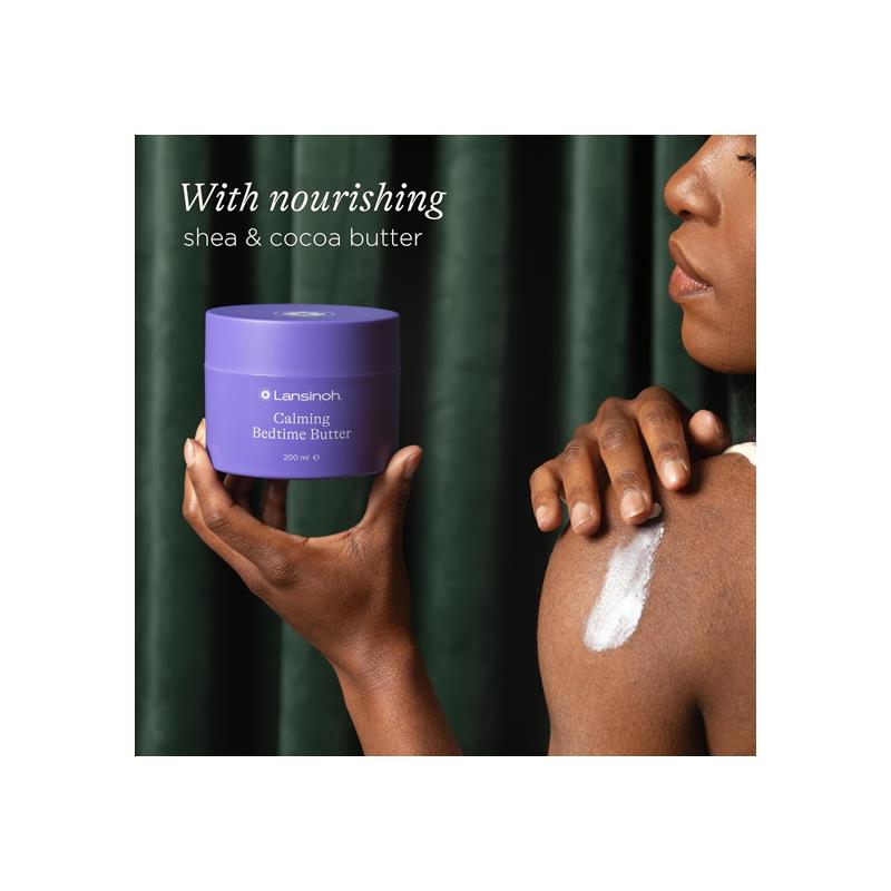 Lansinoh Calming Bedtime Magnesium Butter 200ml For Pregnancy And Postpartum Smoothing Naturally Moisturising Shea & Cocoa