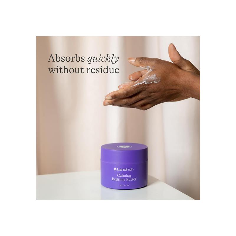 Lansinoh Calming Bedtime Magnesium Butter 200ml For Pregnancy And Postpartum Smoothing Naturally Moisturising Shea & Cocoa