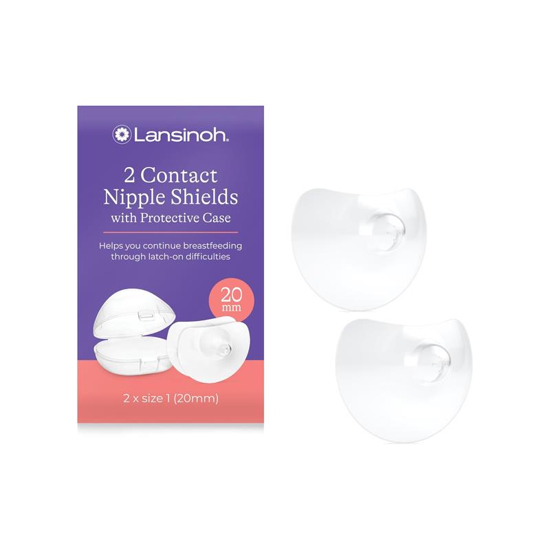 Lansinoh Contact Nipple Shields With Protective Case 20mm 2 Pack Transparent Main image