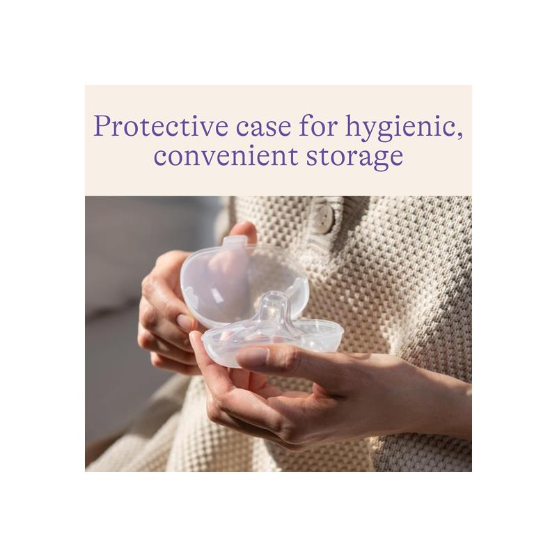 Lansinoh Contact Nipple Shields With Protective Case 20mm 2 Pack Transparent
