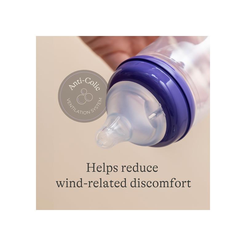 Lansinoh Feeding Baby Bottle Anti Colic With NaturalWave Teats 240ml 2 Pack Purple