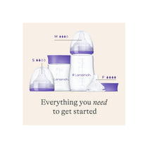 Lansinoh Feeding Bottle Starter Set Anti Colic Teat 160ml & 240ml Feeding Bottles 3 Naturalwave Silicone Teats Purple