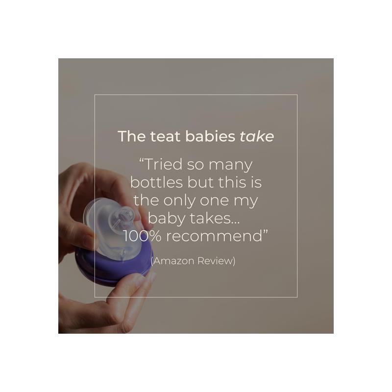 Lansinoh Feeding Bottle Starter Set Anti Colic Teat 160ml & 240ml Feeding Bottles 3 Naturalwave Silicone Teats Purple