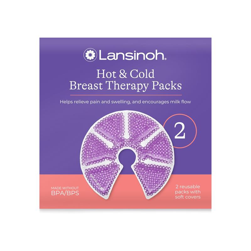 Lansinoh Hot And Cold Breast Therapy Gel Pads 2 Pack With Soft Covers
