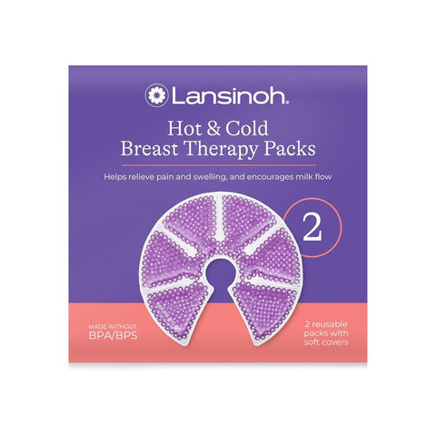 Lansinoh Hot And Cold Breast Therapy Gel Pads 2 Pack With Soft Covers