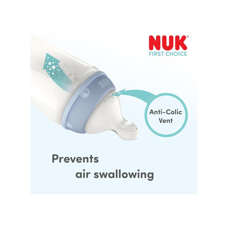 NUK First Choice Baby Bottle 150ml Boy Anti Colic Feeding Bottle PP Temperature Control Indicator 0+ Months Whale Secondary image