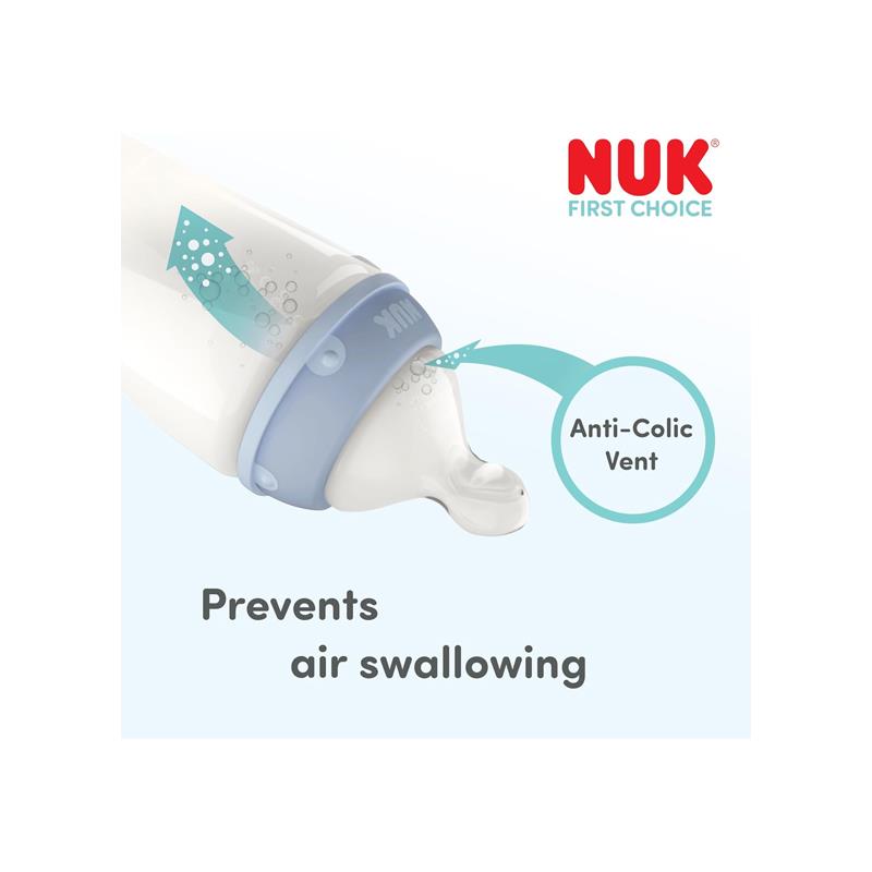 NUK First Choice Baby Bottle Teats Anti Colic Feeding Bottle Teats Silicone Small 0+ Months 2 Count White Secondary image