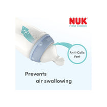 NUK First Choice Baby Bottle Teats Anti Colic Feeding Bottle Teats Silicone Flow Control 6+ Months 2 Count White