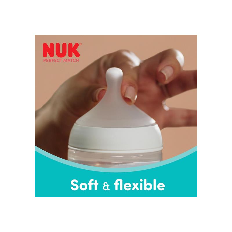 NUK Perfect Match Baby Bottle 150ml Anti Colic Feeding Bottle Temperature Control Indicator 0+ Months Monkey