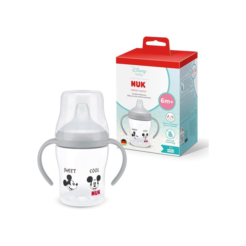 NUK Perfect Match Learner Bottle 150ml Leak Proof Sippy Cup Toddler Bottle Anti-Slip Handles 6+ Months Mickey Mouse Main image