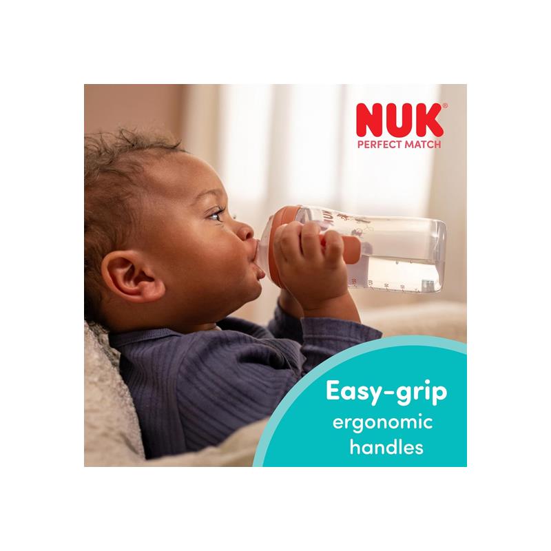 NUK Perfect Match Learner Bottle 150ml Leak Proof Sippy Cup Toddler Bottle Anti-Slip Handles 6+ Months Minnie Mouse