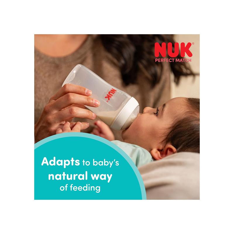 NUK Perfect Match Newborn Baby Bottles Dummy Set 3 x Anti-Colic Feeding Bottles (150ml, 260ml) 1 x Perfect Match Air Dummy 0-6 Months Disney Mickey Mouse Secondary image