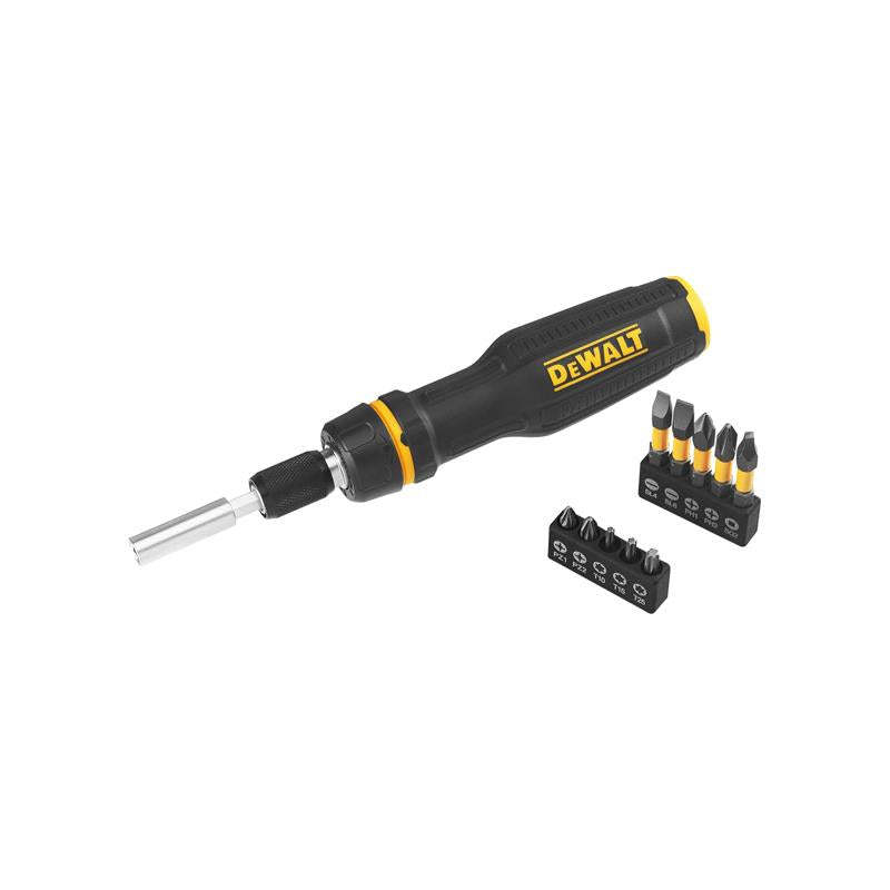 Dewalt Full Fit Telescoping Multi Bit Ratcheting Screwdriver 10 Bits Black And Yellow Main image