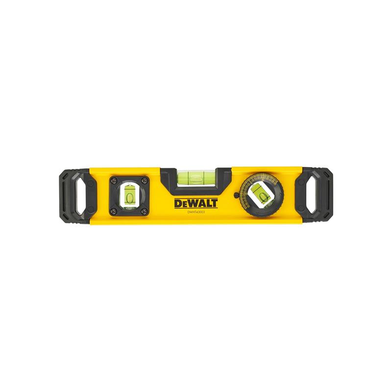 Dewalt Magnetic Torpedo Level 25cm/10 Inch Aluminium Body With Rare Earth Magnets V-Groove Base Accuracy To 0.5mm/m Black And Yellow Secondary image