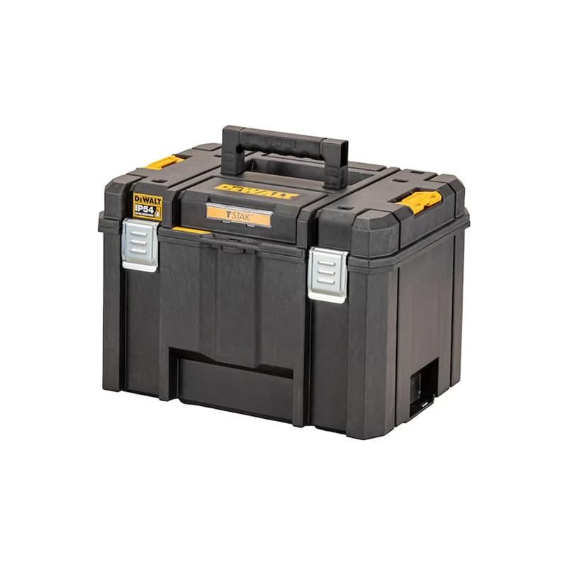Dewalt TSTAK 2.0 VI Deep Tool Storage Case Heavy Duty 23 Litres IP54 Rated Waterseal 30 Kg Weight Capacity Metal Latches No Tote Yellow/Black Secondary image