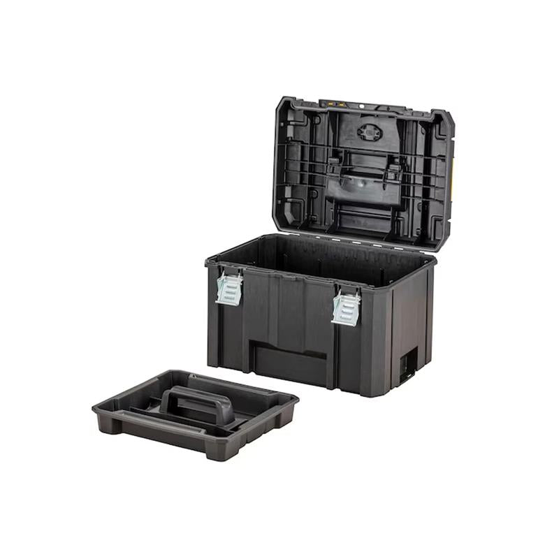 Dewalt TSTAK 2.0 VI Deep Tool Storage Case Heavy Duty 23 Litres IP54 Rated Waterseal 30 Kg Weight Capacity Metal Latches No Tote Yellow/Black