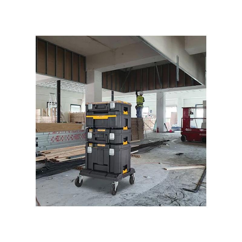 Dewalt TSTAK 2.0 VI Deep Tool Storage Case Heavy Duty 23 Litres IP54 Rated Waterseal 30 Kg Weight Capacity Metal Latches No Tote Yellow/Black