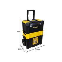 Stanley Essential Rolling Workshop Toolbox 3-In1 Stackable Units With Metal Latches Black And Yellow