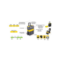 Stanley Essential Rolling Workshop Toolbox 3-In1 Stackable Units With Metal Latches Black And Yellow