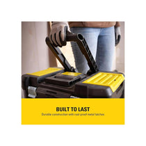 Stanley Essential Rolling Workshop Toolbox 3-In1 Stackable Units With Metal Latches Black And Yellow