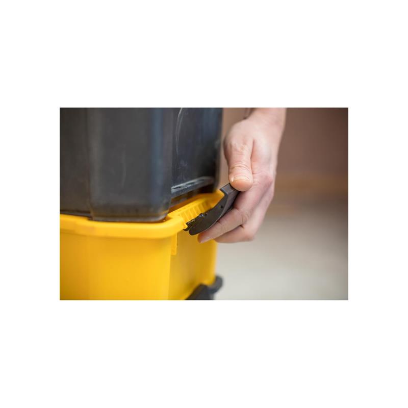 Stanley Essential Rolling Workshop Toolbox 3-In1 Stackable Units With Metal Latches Black And Yellow