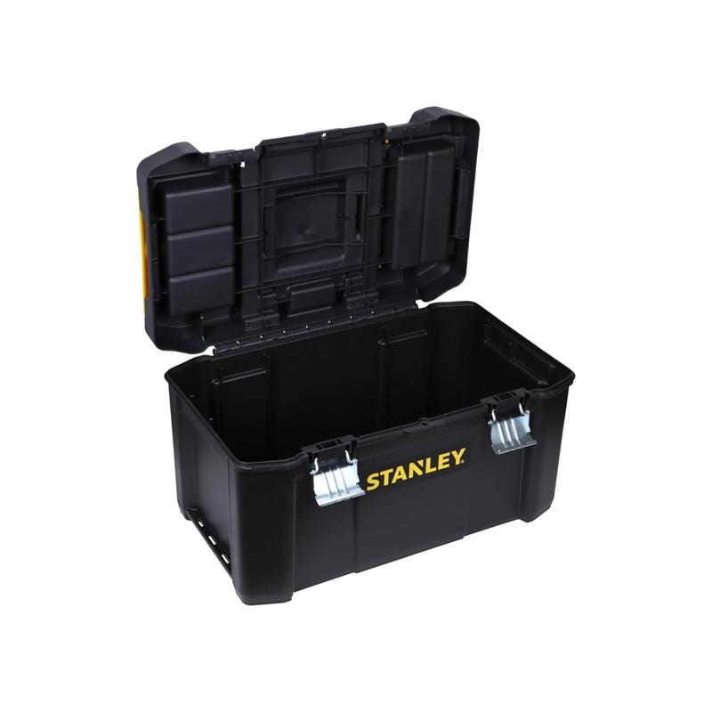 Stanley Essential Rolling Workshop Toolbox 3-In1 Stackable Units With Metal Latches Black And Yellow