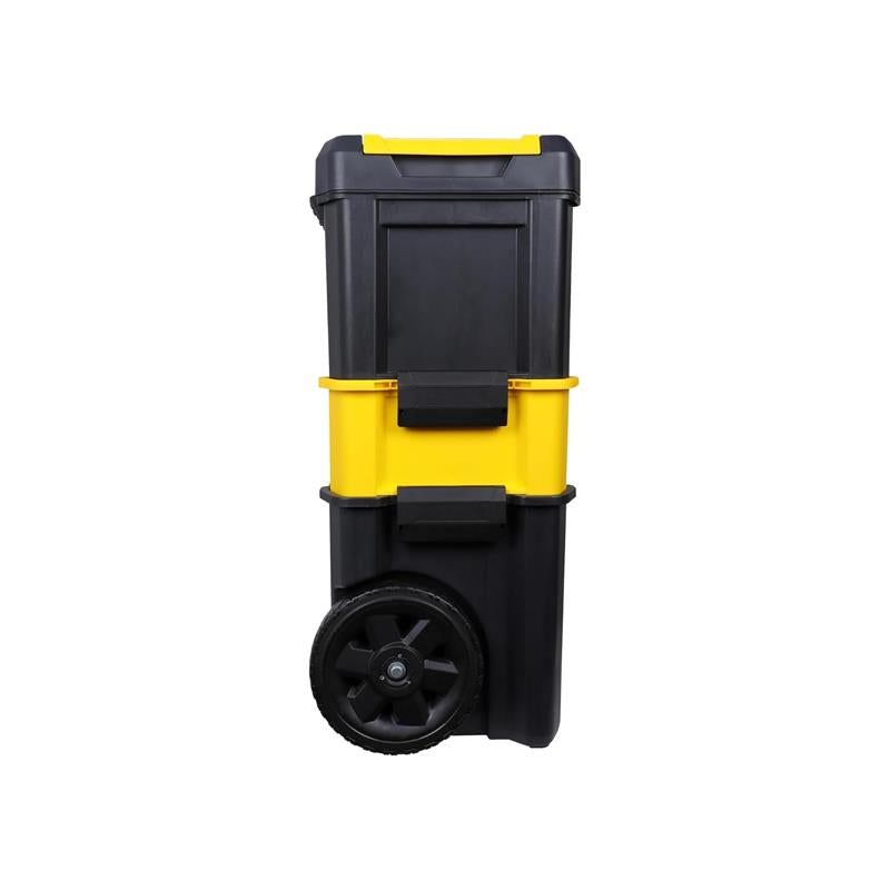 Stanley Essential Rolling Workshop Toolbox 3-In1 Stackable Units With Metal Latches Black And Yellow