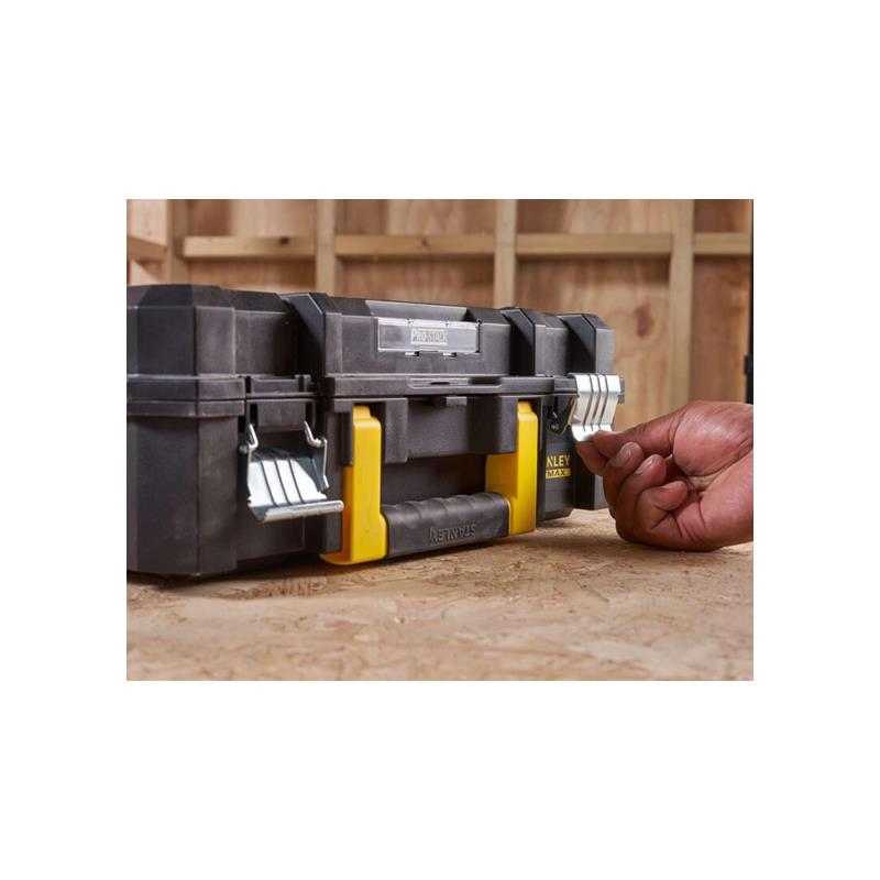 Stanley FatMax Pro Stack Shallow Tool Box Modular Storage Case Black And Yellow