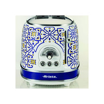 Ariete 2 Slice Toaster Wide Slots 6 Burning Levels Defrosting Heating Auto Eject Crumb Tray Stainless Steel 815W Capri