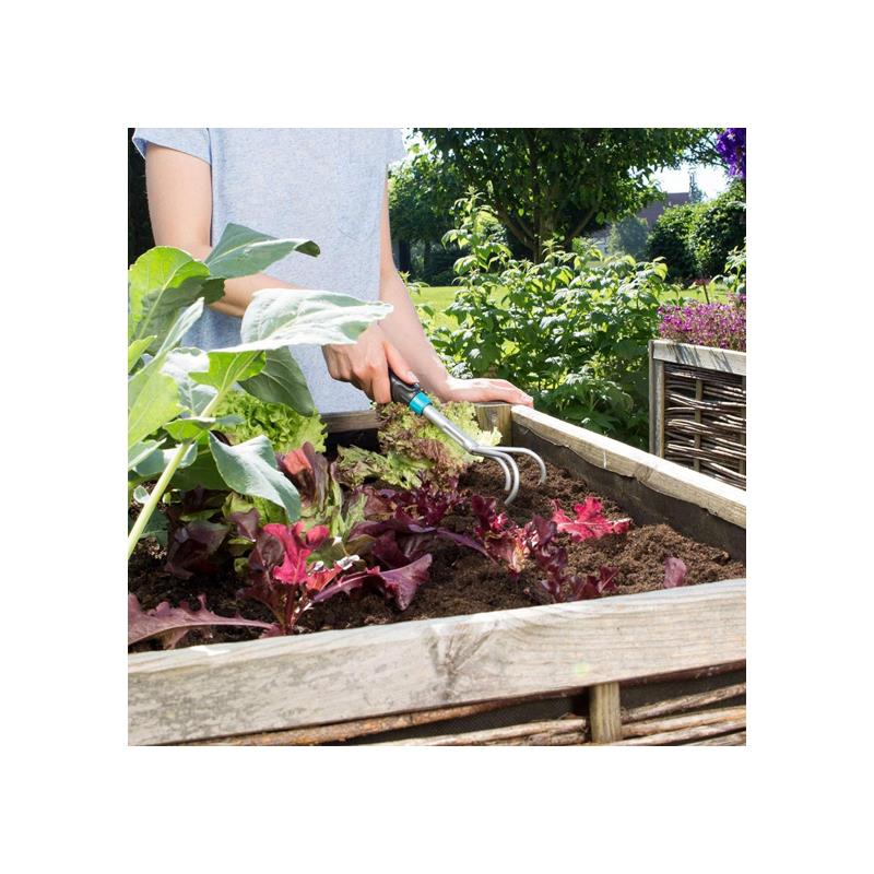 Gardena Comfort Hand Grubber Ergonomic Soil Aerator Tool Metal Black/Blue