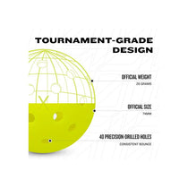 Franklin Outdoor X-40 Pickleball Vellum Pack of 12 Optic Yellow