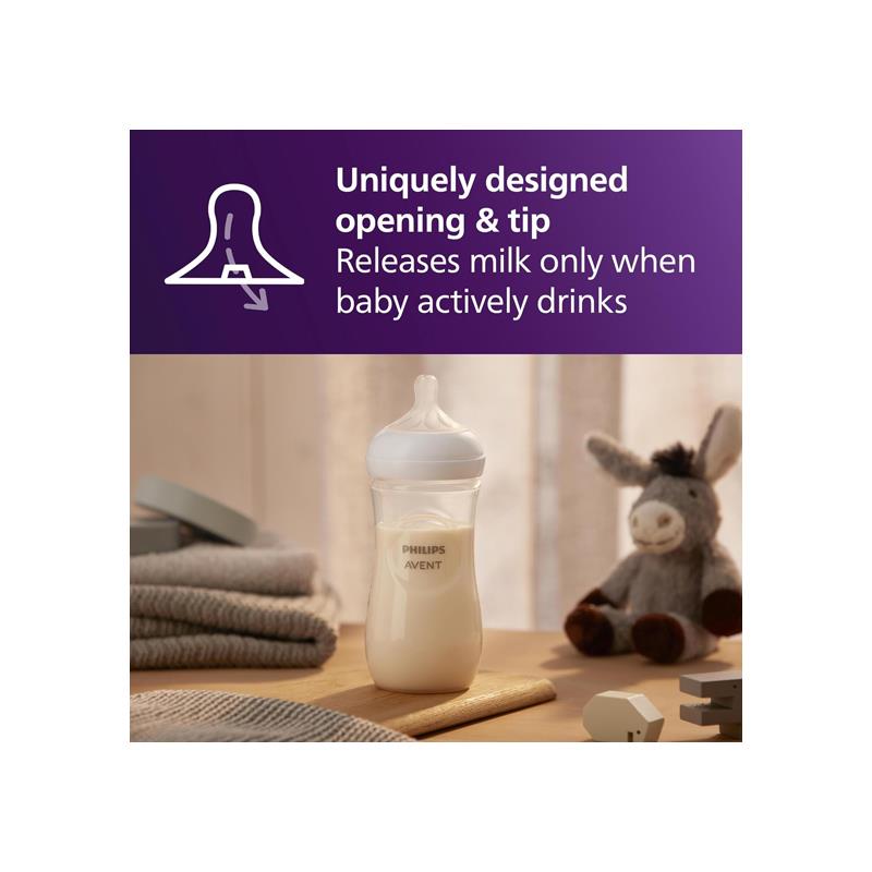 Philips Avent Natural Baby Bottle With Natural Response Teat Anti-Colic Valve 6m+ 330ml 2 Pack Transparent