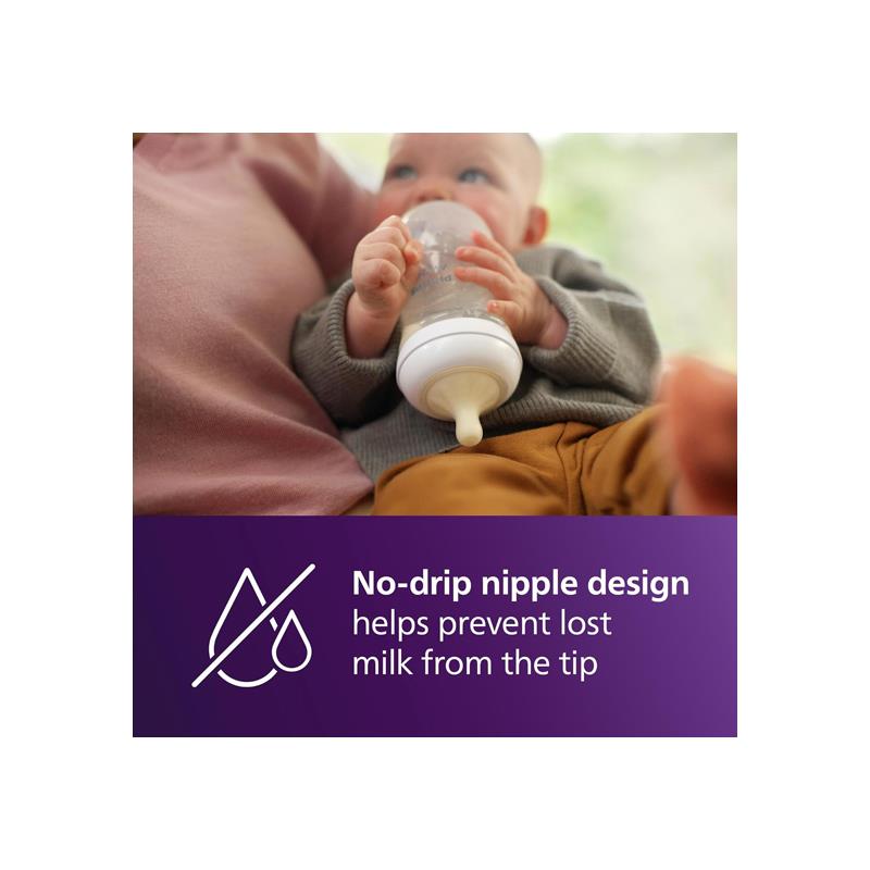 Philips Avent Natural Baby Bottle With Natural Response Teat Anti-Colic Valve 6m+ 330ml 2 Pack Transparent