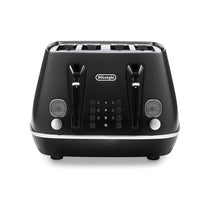 Delonghi Distinta X Moments 4 Slice Toaster 6 Browning Settings Reheat Defrost Cancel Functions Pull Crumb Tray 1800W Black