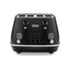 Delonghi Distinta X Moments 4 Slice Toaster 6 Browning Settings Reheat Defrost Cancel Functions Pull Crumb Tray 1800W Black