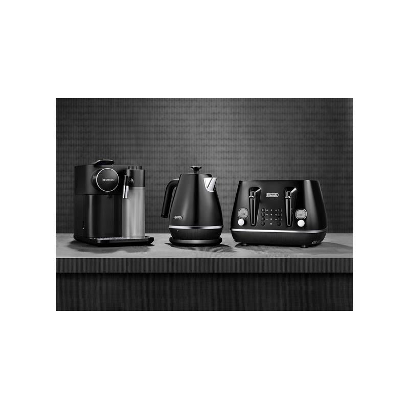 Delonghi Distinta X Moments 4 Slice Toaster 6 Browning Settings Reheat Defrost Cancel Functions Pull Crumb Tray 1800W Black