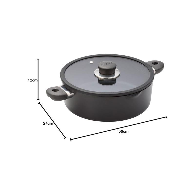 Judge Vista Ceramic Shallow Casserole 24cm/2.5 Litres Aluminium Base With Non-Stick Ceramic Coating Stay Cool Handles Black Secondary image