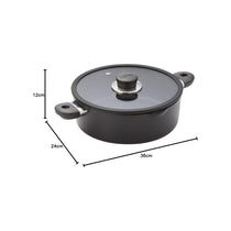 Judge Vista Ceramic Shallow Casserole 24cm/2.5 Litres Aluminium Base With Non-Stick Ceramic Coating Stay Cool Handles Black