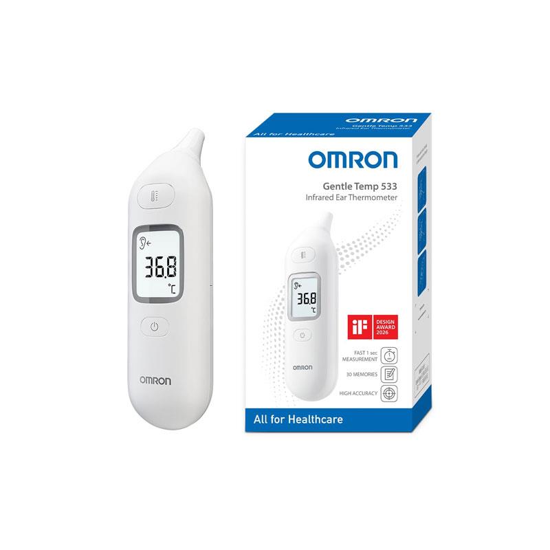 Omron Gentle Temp 533 Infrared Digital Ear Thermometer For Babies Children And Adults High-Speed 1-Second Measurement White Main image