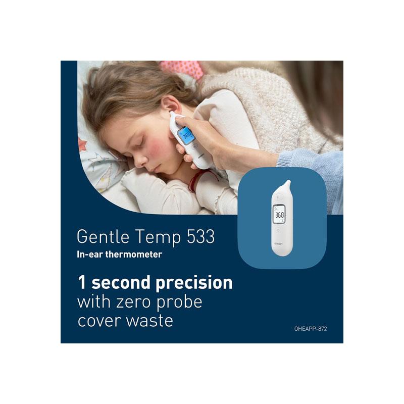 Omron Gentle Temp 533 Infrared Digital Ear Thermometer For Babies Children And Adults High-Speed 1-Second Measurement White Secondary image