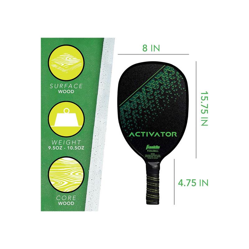 Franklin Activator Wooden Pickleball Paddle Black/Green