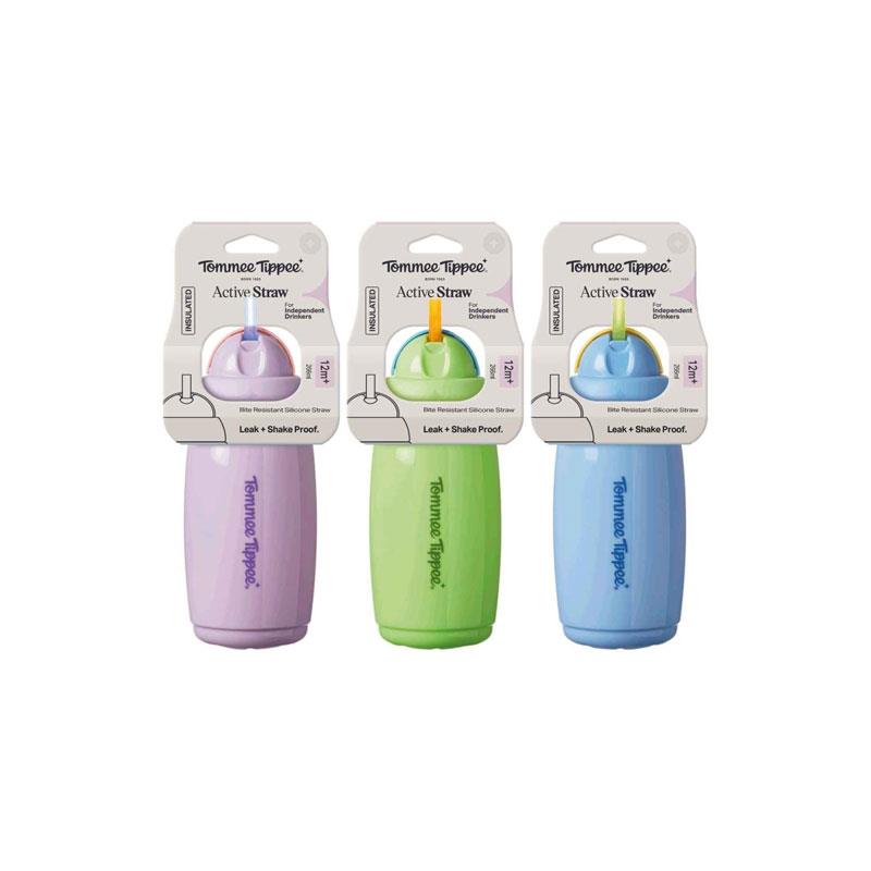 Tommee Tippee Insulated Active Straw Cup 266ml 12m+ 1 Pack Assorted Colours Main image