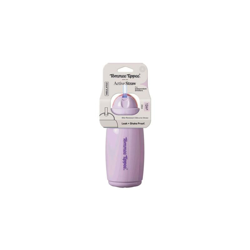 Tommee Tippee Insulated Active Straw Cup 266ml 12m+ 1 Pack Assorted Colours
