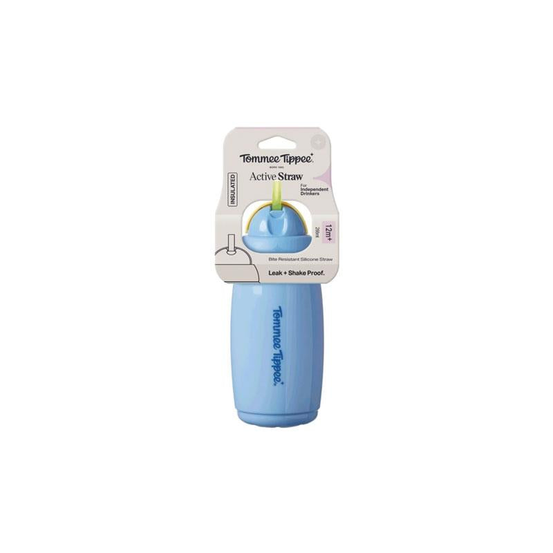 Tommee Tippee Insulated Active Straw Cup 266ml 12m+ 1 Pack Assorted Colours