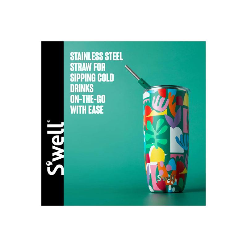 S'well Insulated Stainless Steel Tumbler With Lid And Straw 700ml Paper Cutouts