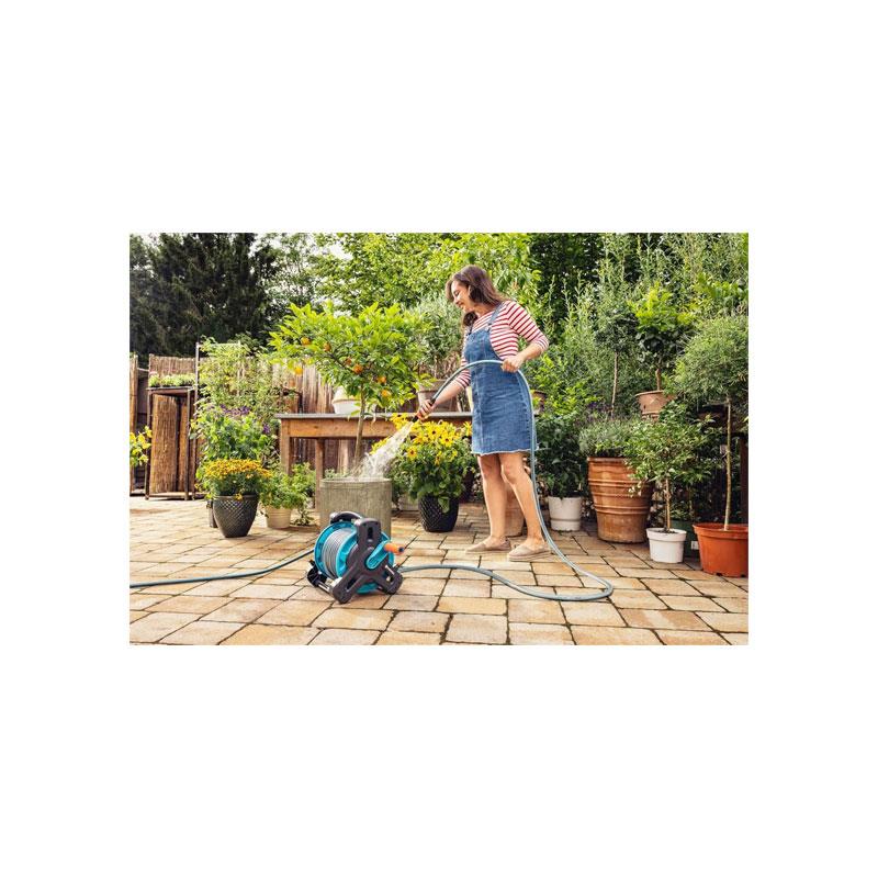 Gardena Classic Hose 19mm (3/4 Inch) 20m Universal Garden Hose 22 Bar Burst Pressure Hose Turquoise/Grey